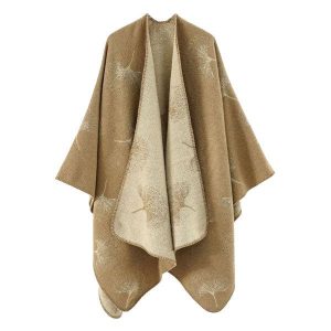 Poncho Motifs Coton Bariolés