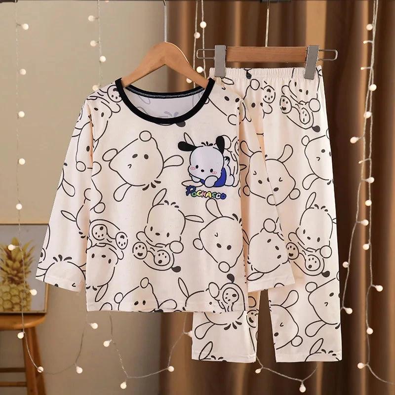 Pyjama Enfant Pochacco Sanrio Blanc Cassé Manches Longues