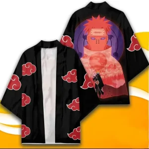 Kimono Naruto Akatsuki Noir Nuages Rouges Pain