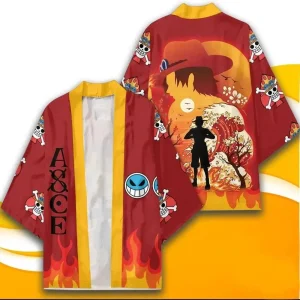 Kimono One Piece Rouge Portgas D. Ace Adulte Unisexe
