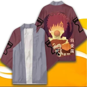 Veste Kimono Naruto Gaara Bordeaux - Style Anime Japonais