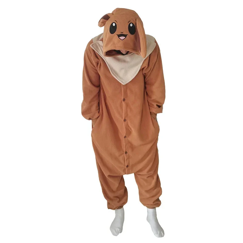 Combinaison Pyjama Pokémon Évoli Marron Polaire Adulte – Image 3