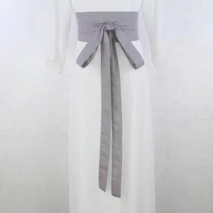 Ceinture Obi Grise Style Japonais Kimono Yukata Femme