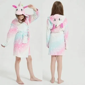Peignoir Licorne Multicolore Enfant Fille - Polaire Douce