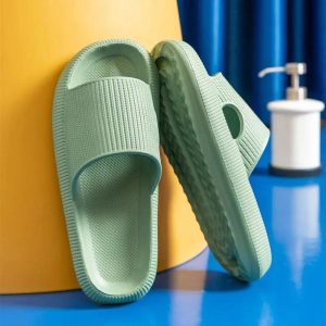 Tongs Nuage Confort Plateforme Vert - Chaussons EVA