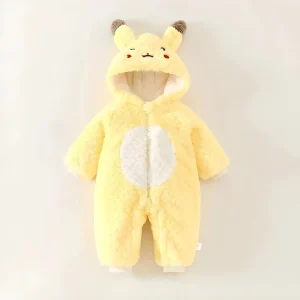 Pyjama Combinaison Pikachu Bébé Polaire Jaune Vif