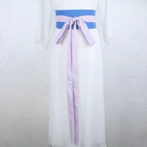 Ceinture Obi Large Bleu Pastel et Violet Doux Style Kimono