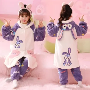 Pyjama Stitch Violet Enfant - Capuche Oreilles Lapin