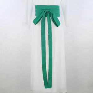 Ceinture Obi Large Verte Style Kimono Japonais Femme