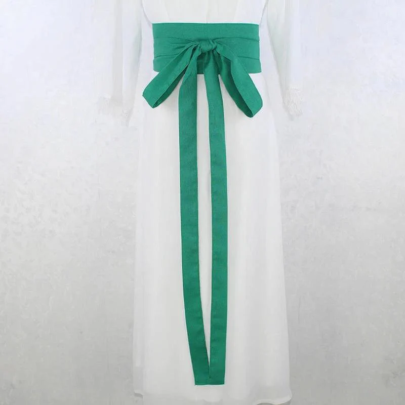 Ceinture Obi Large Verte Style Kimono Japonais Femme