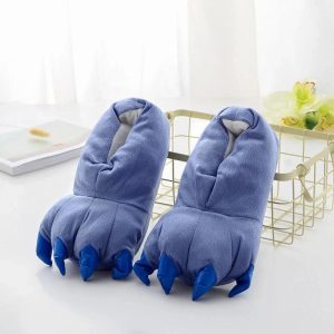 Chaussons Monstre Griffes Bleu Clair Enfant Adulte