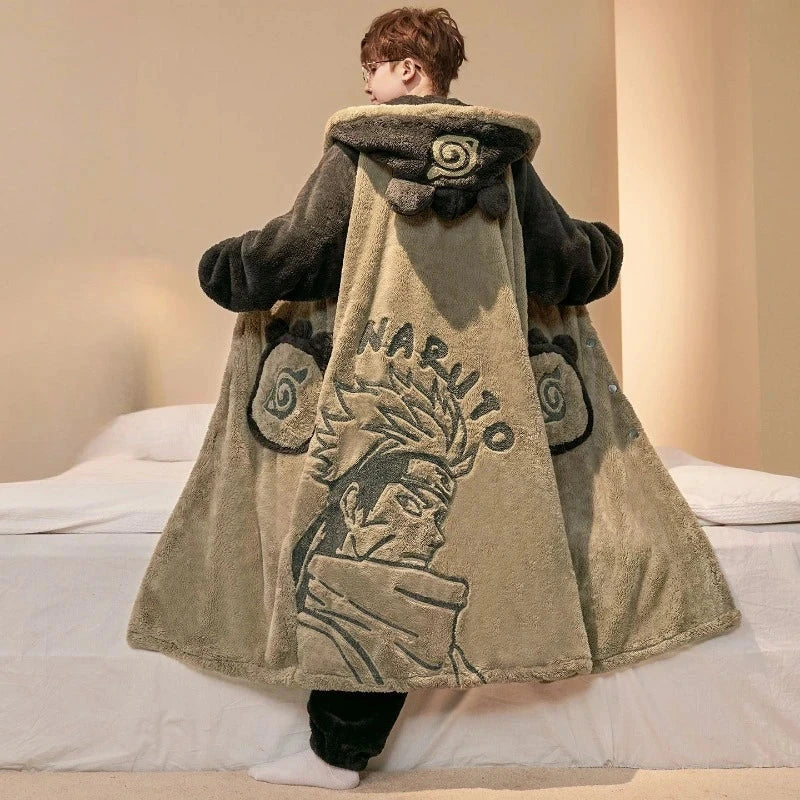 Cape Naruto Kakashi Beige Polaire à Capuche – Image 4