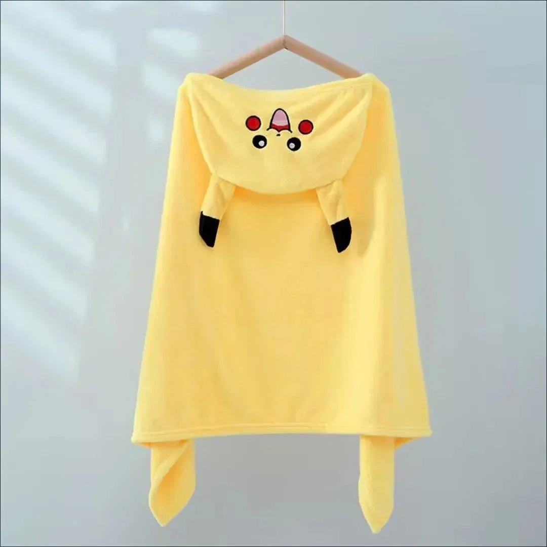 Cape Pikachu Jaune Polaire à Capuche Enfant – Image 6
