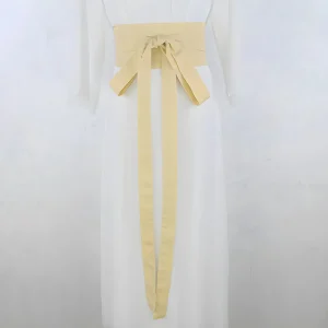 Ceinture Obi Jaune Pastel Style Kimono Japonais