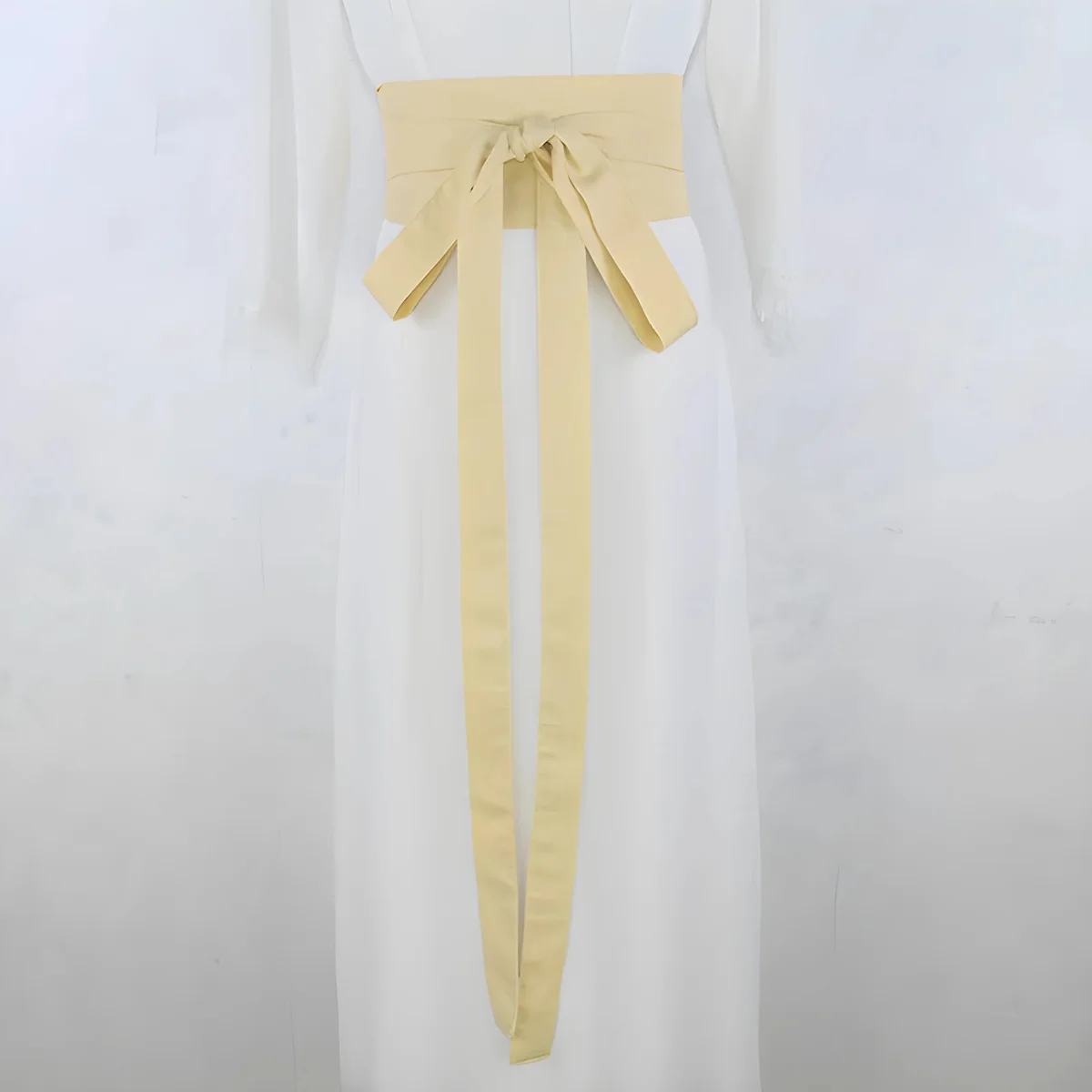 Ceinture Obi Jaune Pastel Style Kimono Japonais