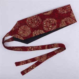 Ceinture Obi Rouge Florale Style Hanfu Kimono Femme