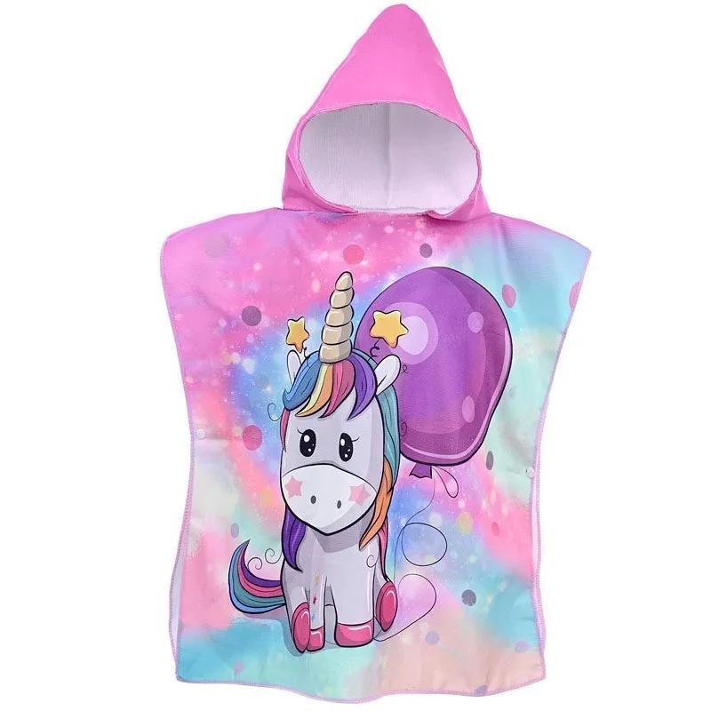 Cape de Bain Licorne Rose Arc-en-Ciel Enfant – Image 2