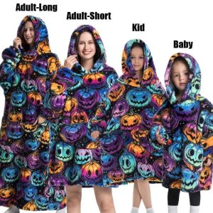 Peignoir Halloween Citrouille Famille Multicolore Flanelle
