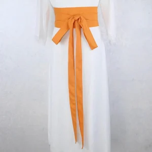 Ceinture Obi Japonaise Large Orange pour Kimono et Yukata