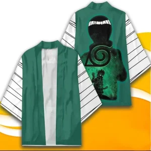 Kimono Naruto Rock Lee Vert Imprimé Symbole Uzumaki