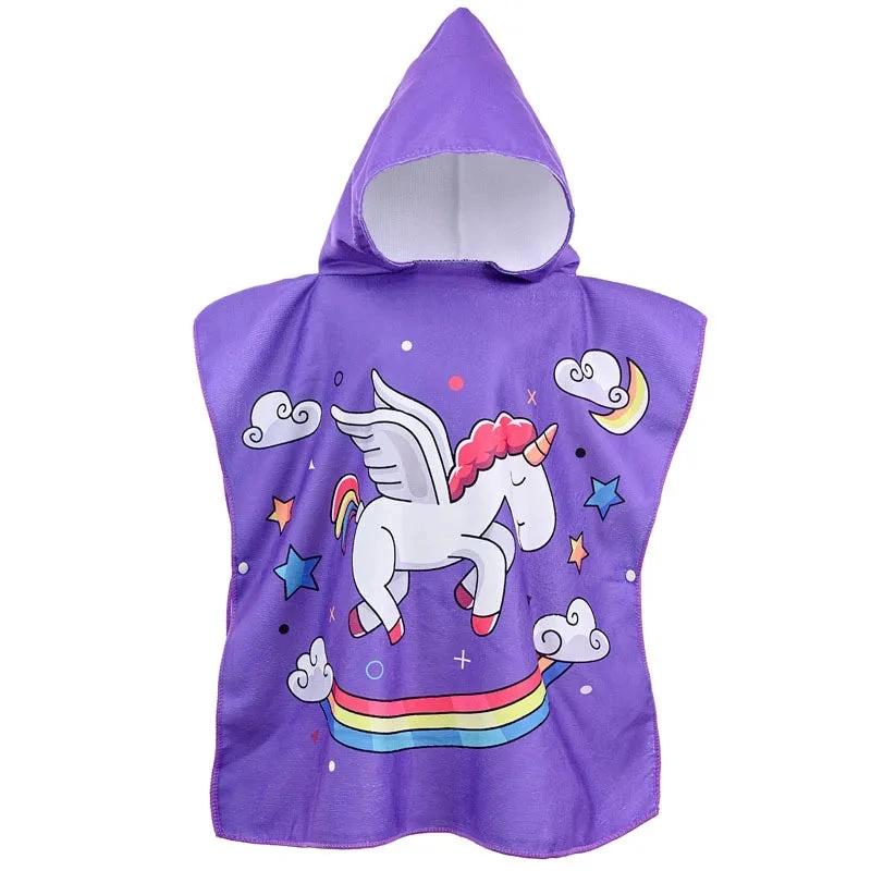Cape de Bain Pégase Violette Arc-en-Ciel Enfant