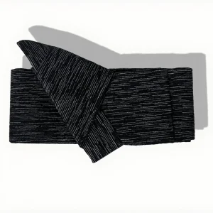 Ceinture Obi Noire à Rayures pour Kimono et Yukata