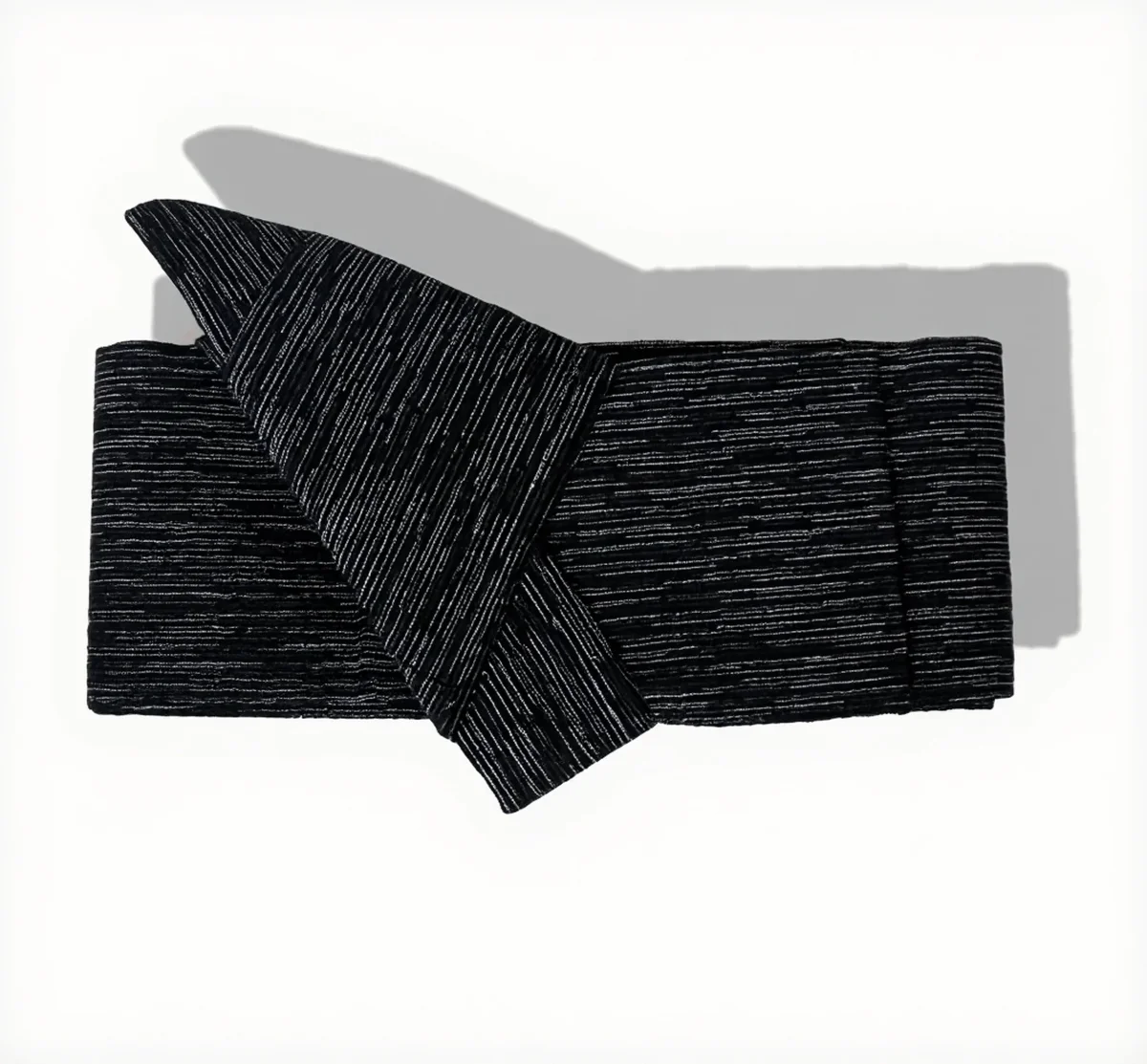 Ceinture Obi Noire à Rayures pour Kimono et Yukata