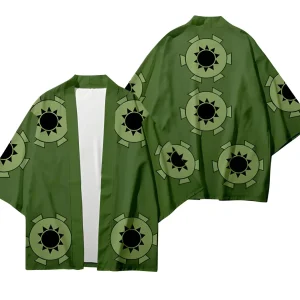 Kimono One Piece Gear 4 Vert - Motif Engrenage Japonais