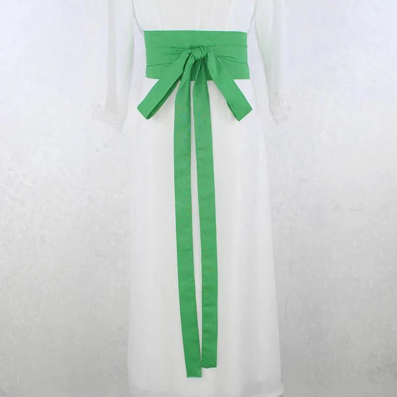 Ceinture Obi Verte Style Japonais Kimono Femme – Image 2