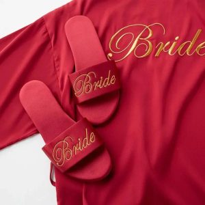 Chaussons Satin Bordeaux Mariée Nœud Papillon Mariage