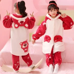 Pyjama Lotso Disney Enfant Rouge et Blanc à Capuche