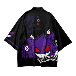 Kimono Pokémon Ectoplasma Noir - Manches Larges Adulte
