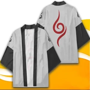 Kimono Naruto Blanc Symbole Uzumaki Unisexe
