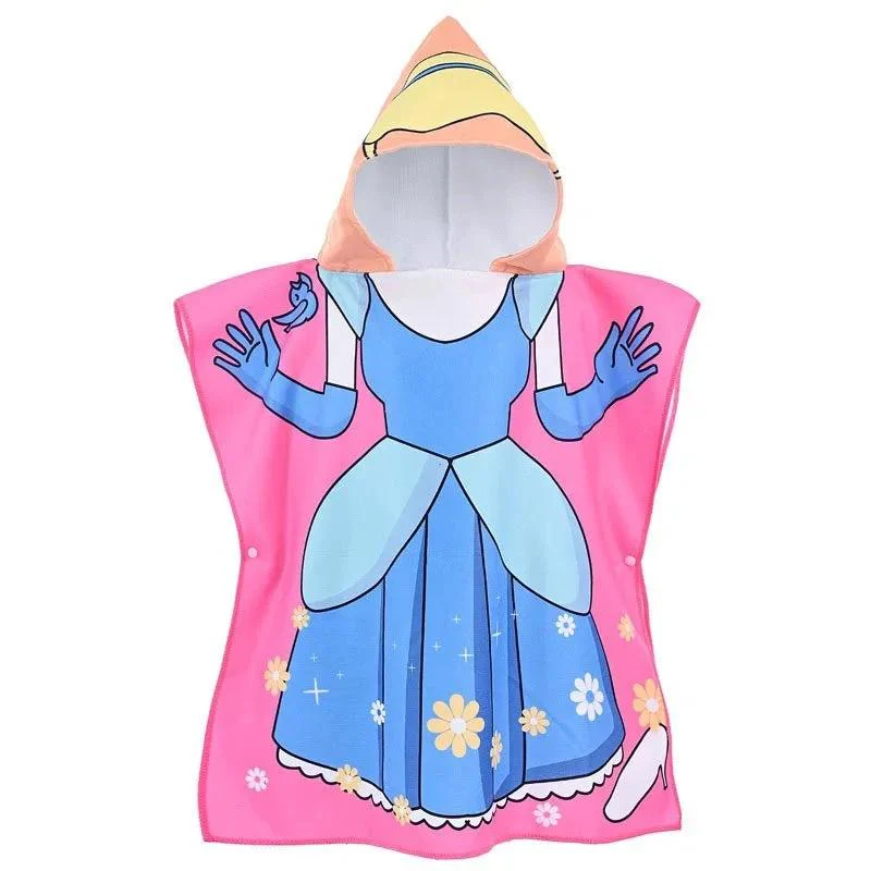 Cape de Bain Cendrillon Disney Enfant Rose à Capuche