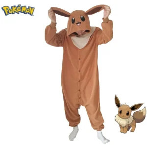Combinaison Pyjama Pokémon Évoli Marron Polaire Adulte