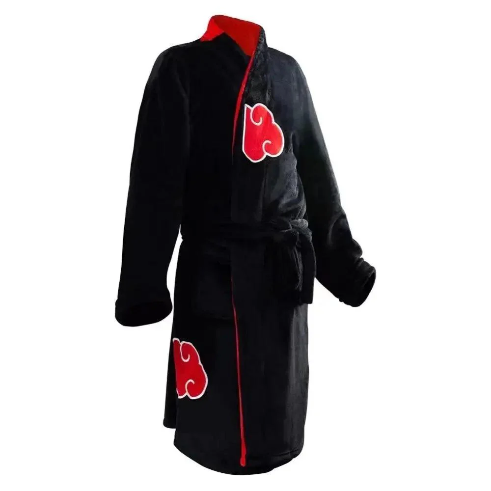 Peignoir Naruto Akatsuki Noir Polaire Capuche Adulte – Image 2