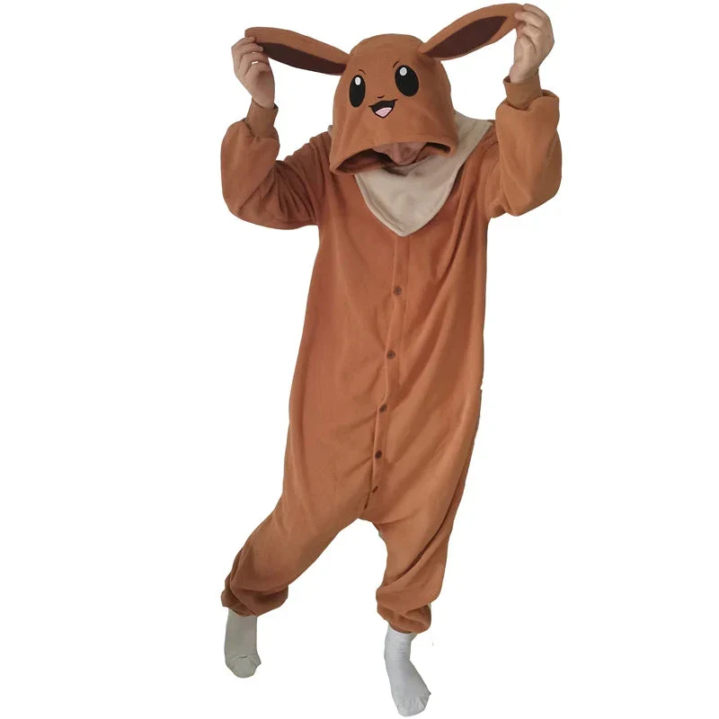 Combinaison Pyjama Pokémon Évoli Marron Polaire Adulte – Image 4