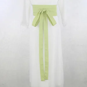 Ceinture Obi Japonaise Vert Menthe Pastel pour Kimono