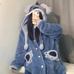 Combinaison Pyjama Stitch Disney Bleu - Polaire Douce