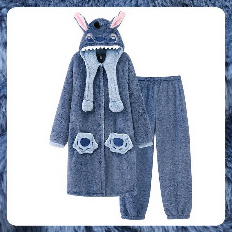 Pyjama Stitch Bleu Enfant & Adulte 2 Pièces Polaire