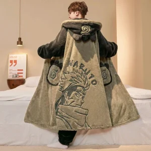 Cape Naruto Kakashi Beige Polaire à Capuche