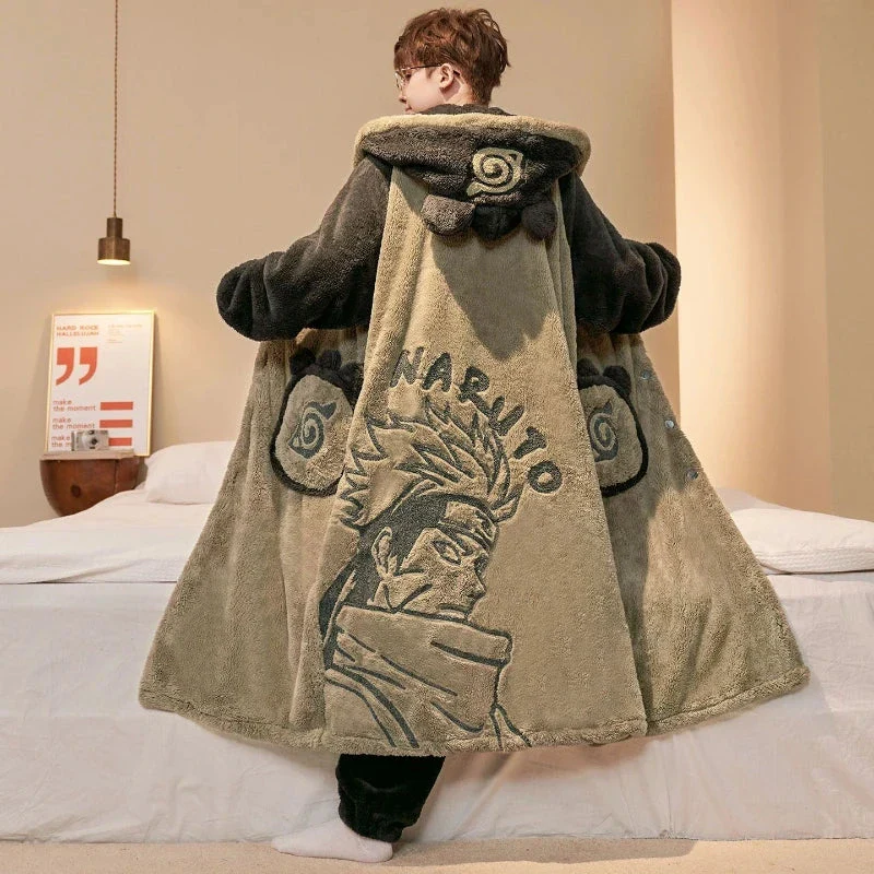 Cape Naruto Kakashi Beige Polaire à Capuche – Image 2