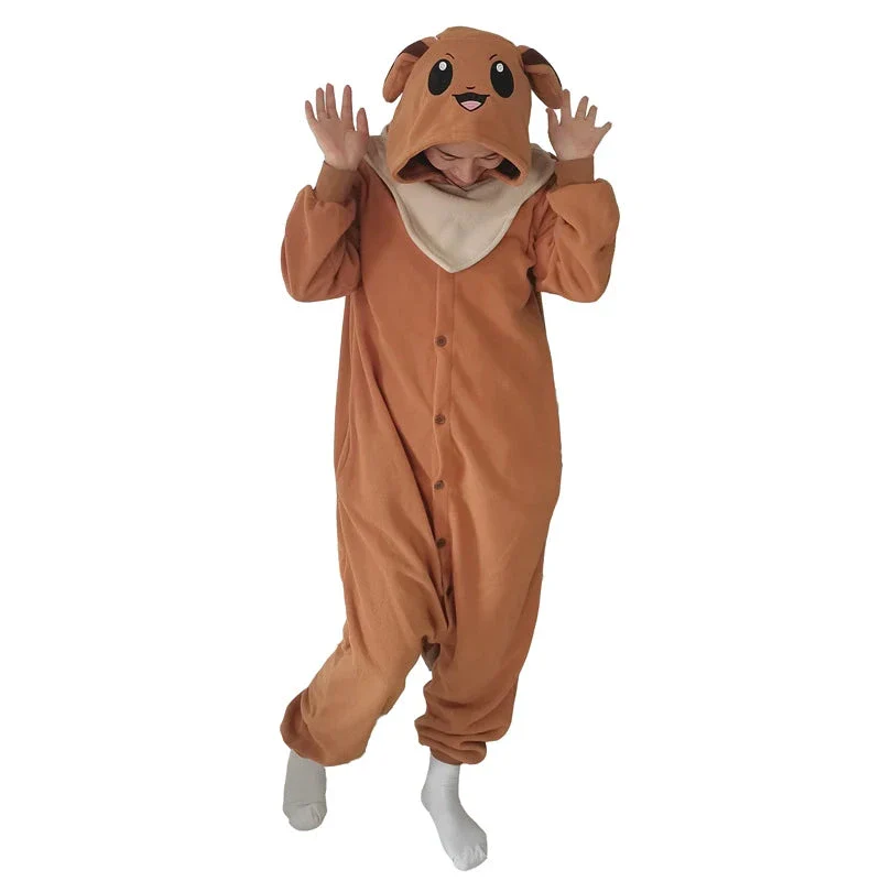 Combinaison Pyjama Pokémon Évoli Marron Polaire Adulte – Image 7