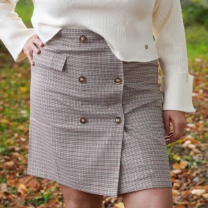 -30% Jupe à motif pied-de-poule