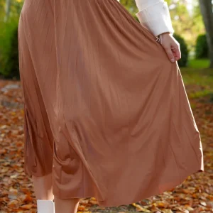 -40% Jupe fluide camel