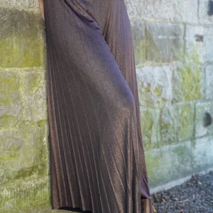 -40% Pantalon fluide brun