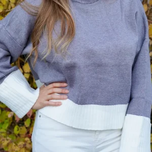 -40% Pull gris et blanc