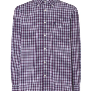 Camisa Hombre Manga Larga Popelín Cuadros con Bolsillo Easy Iron Extrasuave - Rojo 0308_94