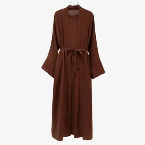 Abaya Kimono 2 Pièces Marron