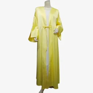 Abaya Kimono En Satin Jaune